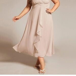 Elegant Cream Midi Dress